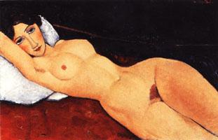 Amedeo Modigliani Reclining Nude on a Red Couch Sweden oil painting art